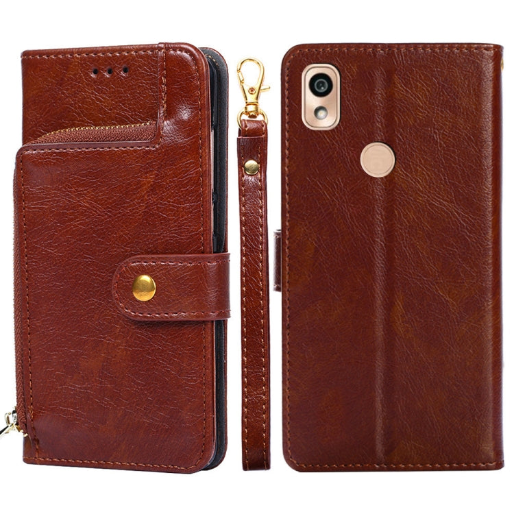 For Kyocera KY-51B Zipper Bag Leather Phone Case