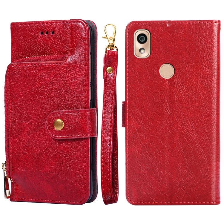 For Kyocera KY-51B Zipper Bag Leather Phone Case
