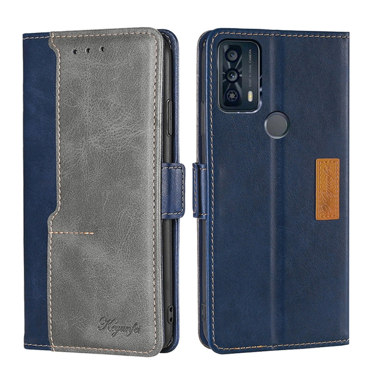 For TCL 20B/6159K Contrast Color Side Buckle Leather Phone Case