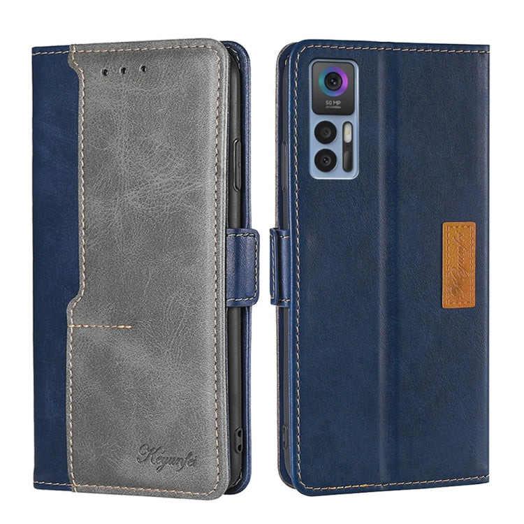 For TCL 30 5G/30+ 5G Contrast Color Side Buckle Leather Phone Case