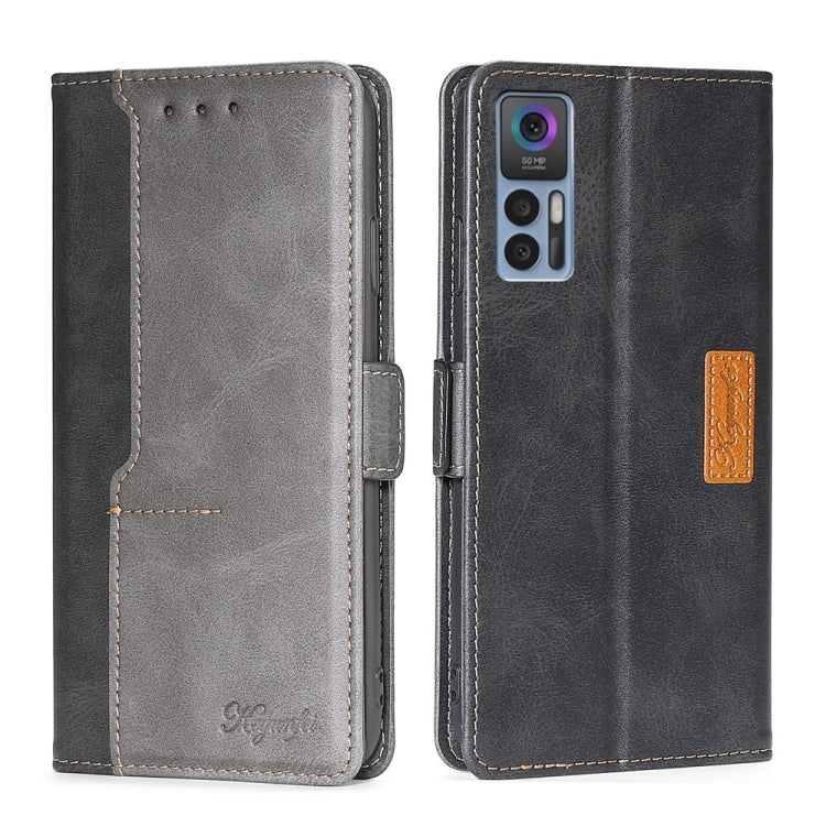 For TCL 30 5G/30+ 5G Contrast Color Side Buckle Leather Phone Case