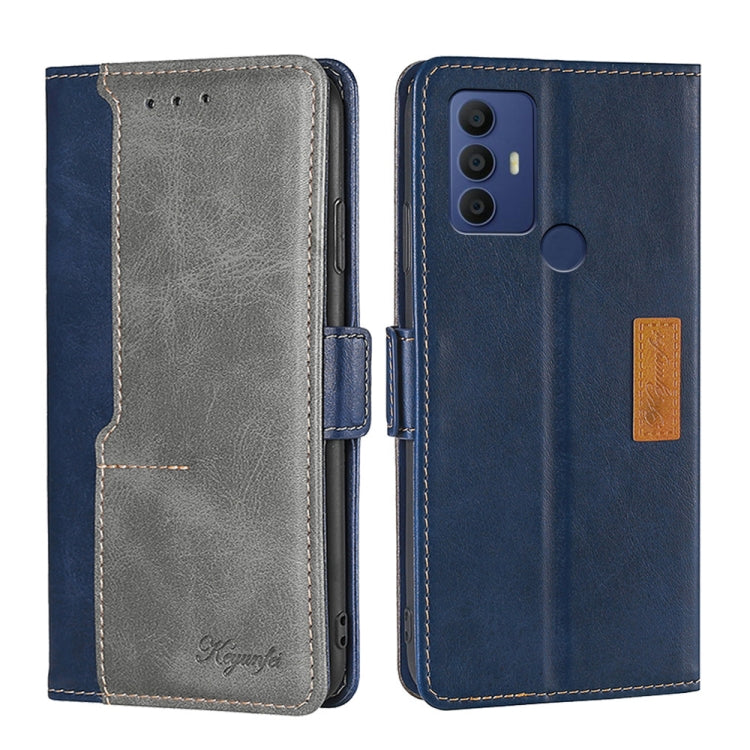 For TCL 30 SE/306/305/Sharp Aqous V6/V6 Plus Contrast Color Side Buckle Leather Phone Case