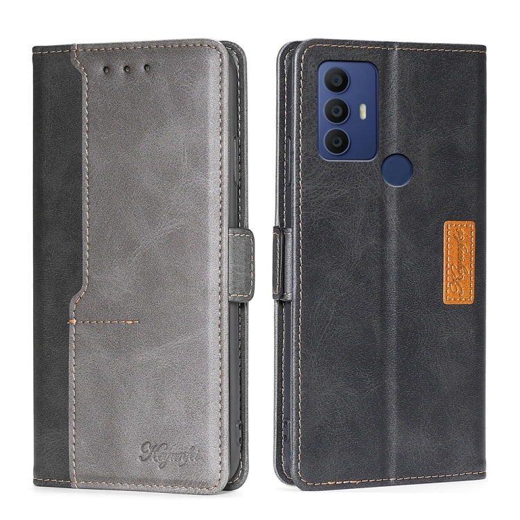 For TCL 30 SE/306/305/Sharp Aqous V6/V6 Plus Contrast Color Side Buckle Leather Phone Case