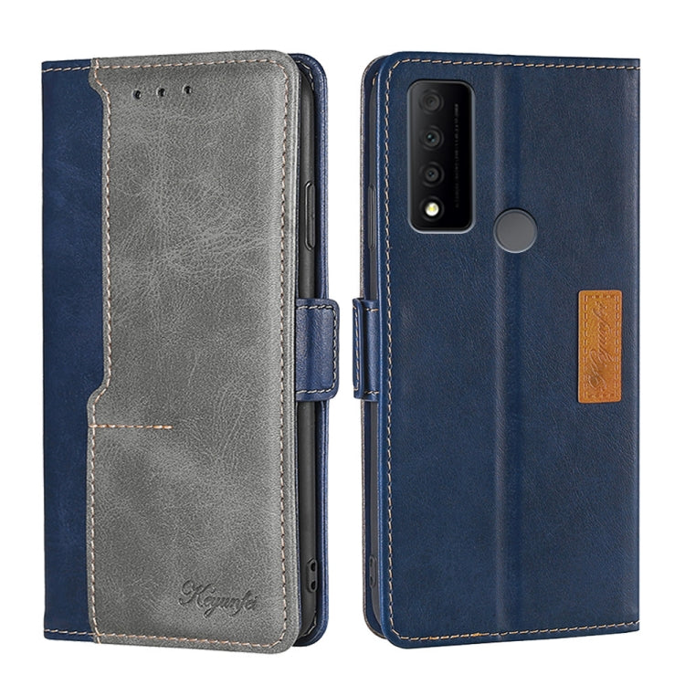 For TCL 30 V 5G/T781S Contrast Color Side Buckle Leather Phone Case