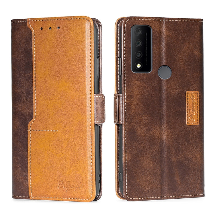 For TCL 30 V 5G/T781S Contrast Color Side Buckle Leather Phone Case