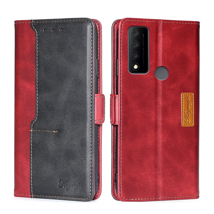 For TCL 30 V 5G/T781S Contrast Color Side Buckle Leather Phone Case