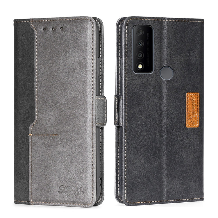 For TCL 30 V 5G/T781S Contrast Color Side Buckle Leather Phone Case