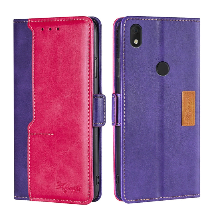 For Alcatel  Axel/Lumos Contrast Color Side Buckle Leather Phone Case