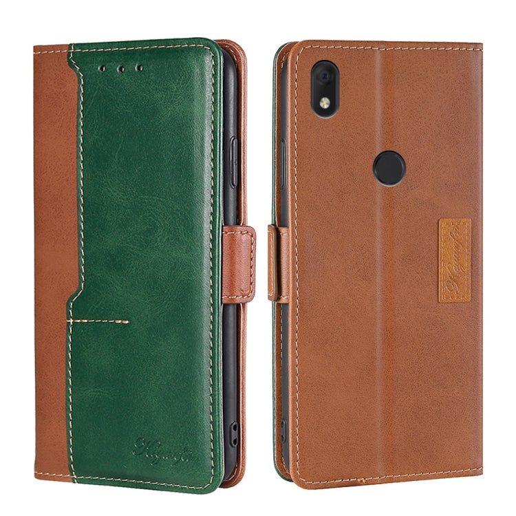 For Alcatel  Axel/Lumos Contrast Color Side Buckle Leather Phone Case