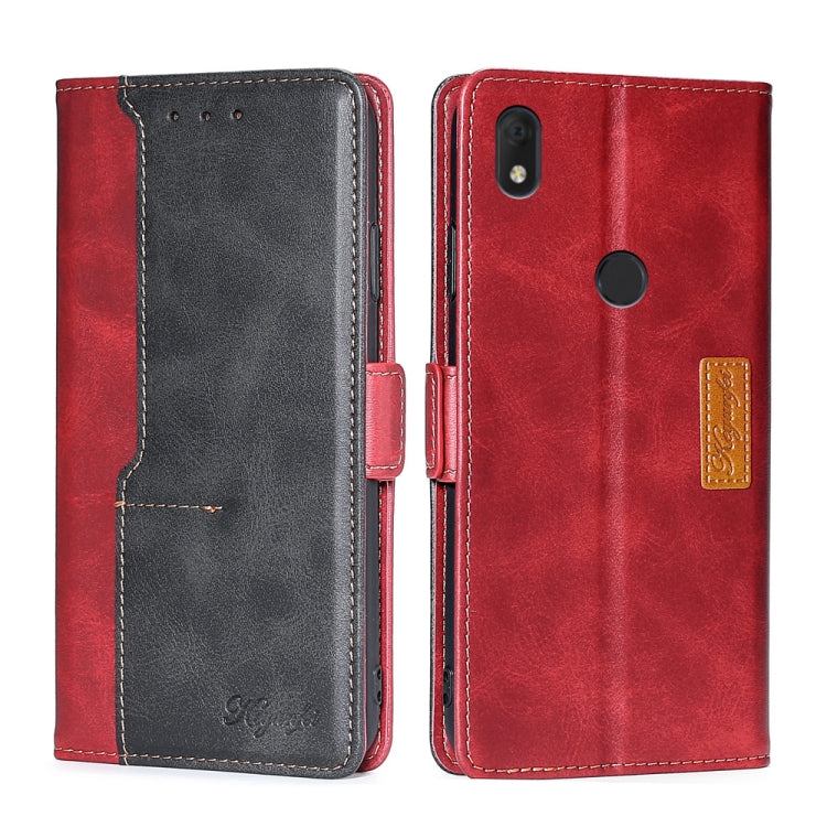 For Alcatel  Axel/Lumos Contrast Color Side Buckle Leather Phone Case