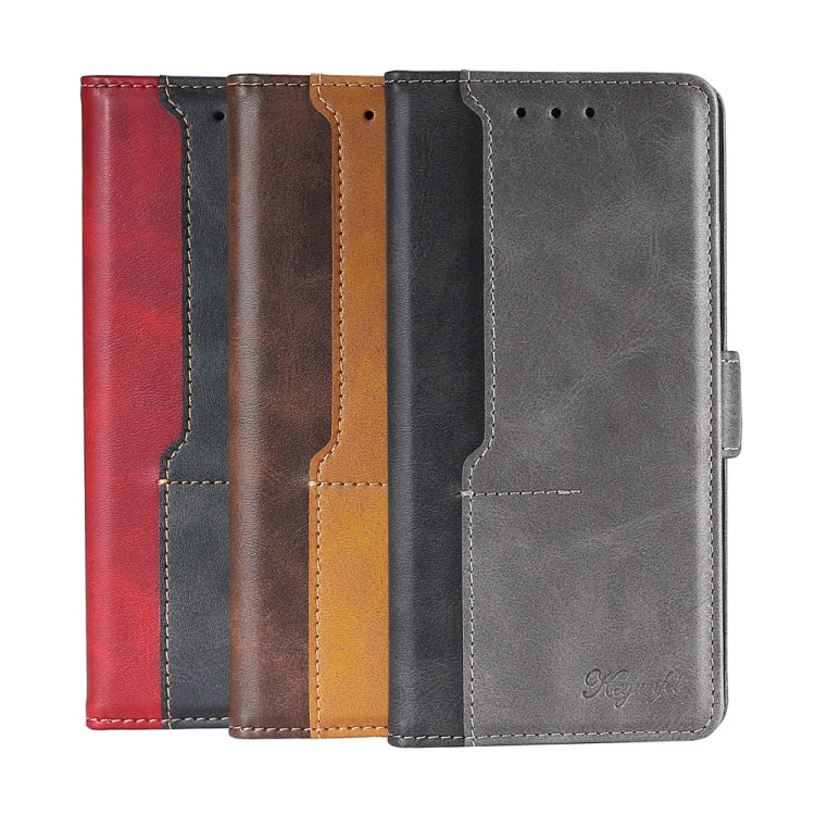 For Alcatel  Axel/Lumos Contrast Color Side Buckle Leather Phone Case