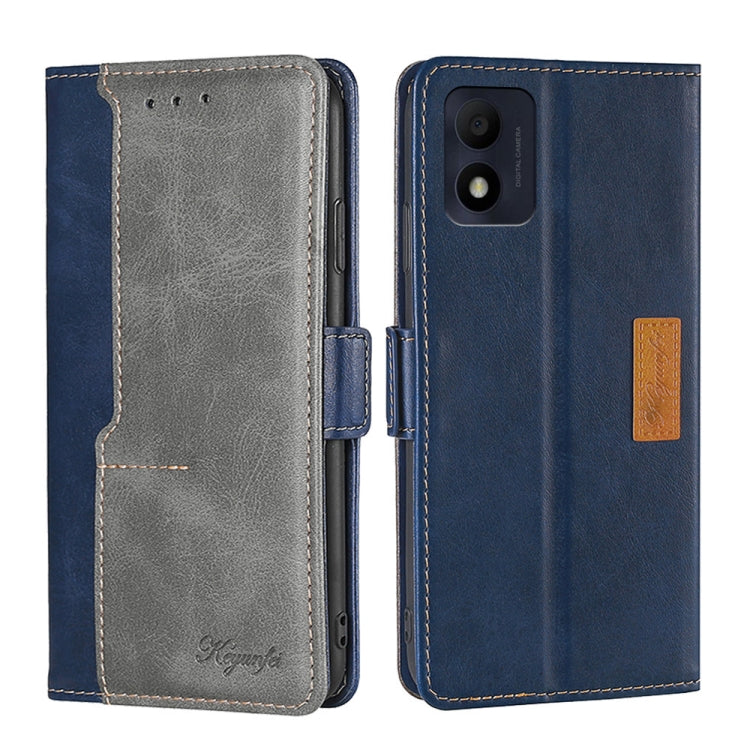 For Alcatel 1B 2022 Contrast Color Side Buckle Leather Phone Case
