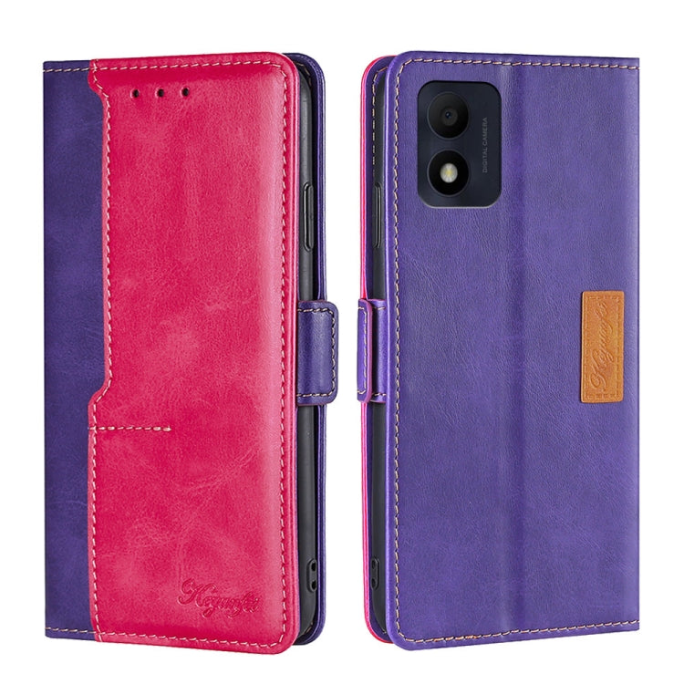 For Alcatel 1B 2022 Contrast Color Side Buckle Leather Phone Case