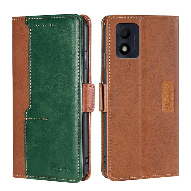 For Alcatel 1B 2022 Contrast Color Side Buckle Leather Phone Case