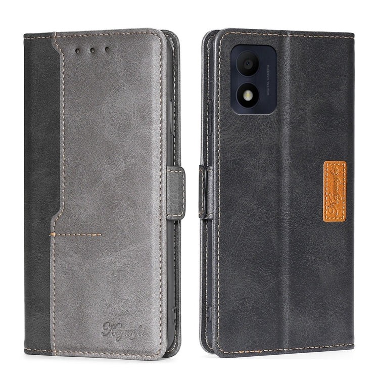 For Alcatel 1B 2022 Contrast Color Side Buckle Leather Phone Case