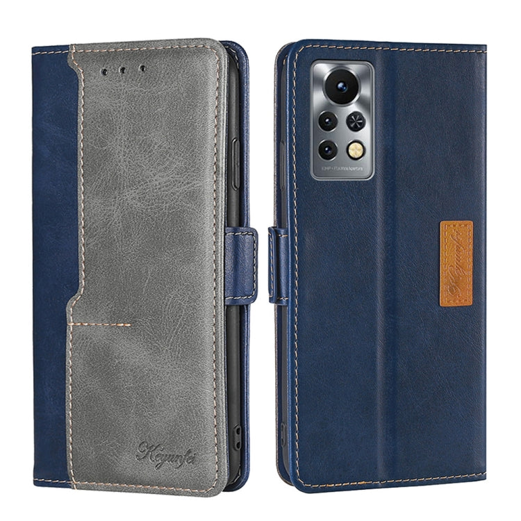 For Infinix Hot 11S/X6812 Contrast Color Side Buckle Leather Phone Case