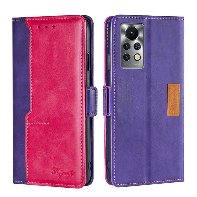 For Infinix Hot 11S/X6812 Contrast Color Side Buckle Leather Phone Case