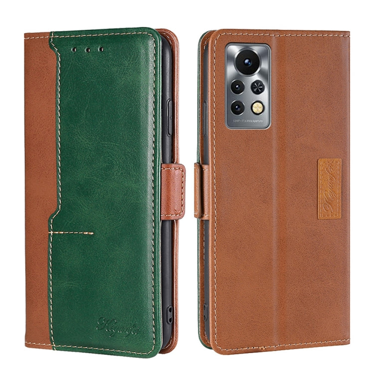 For Infinix Hot 11S/X6812 Contrast Color Side Buckle Leather Phone Case
