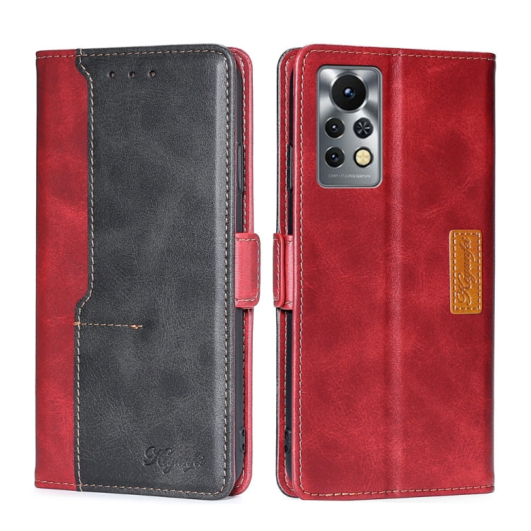 For Infinix Hot 11S/X6812 Contrast Color Side Buckle Leather Phone Case