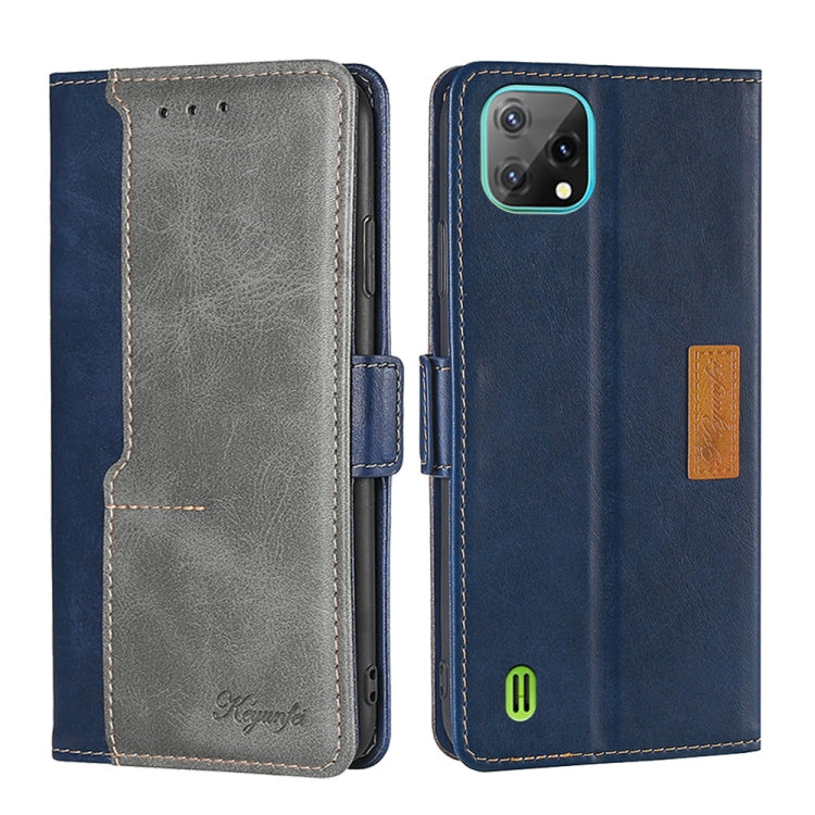 For Blackview A55 Contrast Color Side Buckle Leather Phone Case