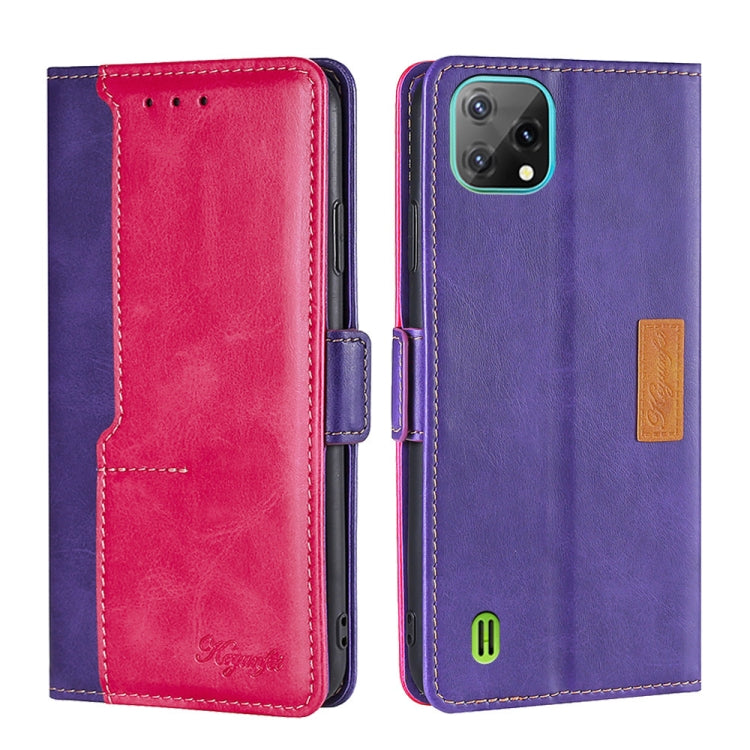 For Blackview A55 Contrast Color Side Buckle Leather Phone Case
