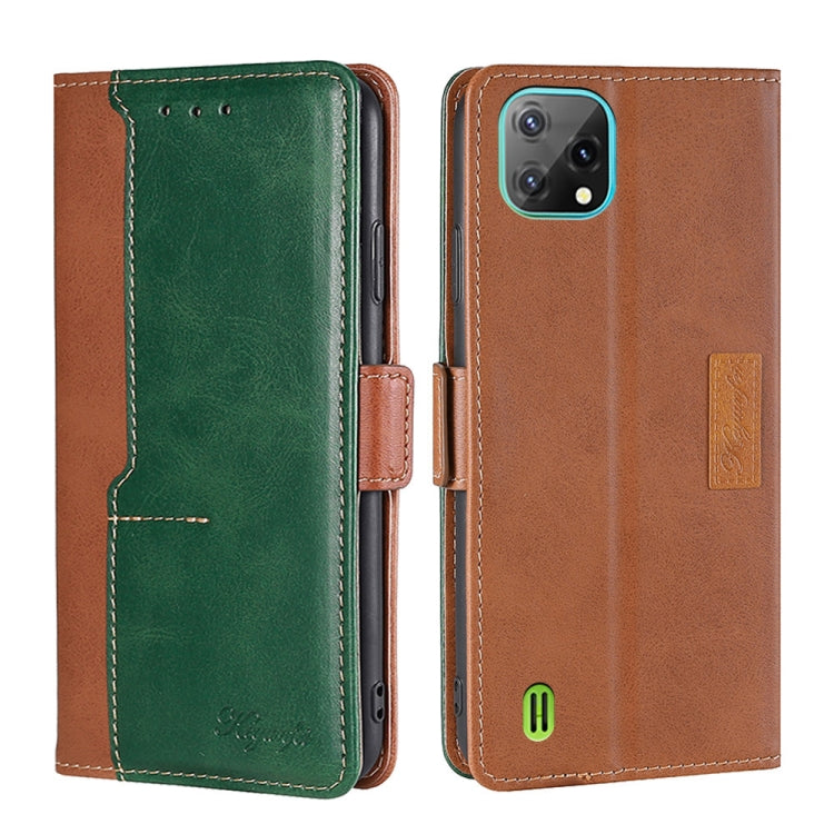 For Blackview A55 Contrast Color Side Buckle Leather Phone Case