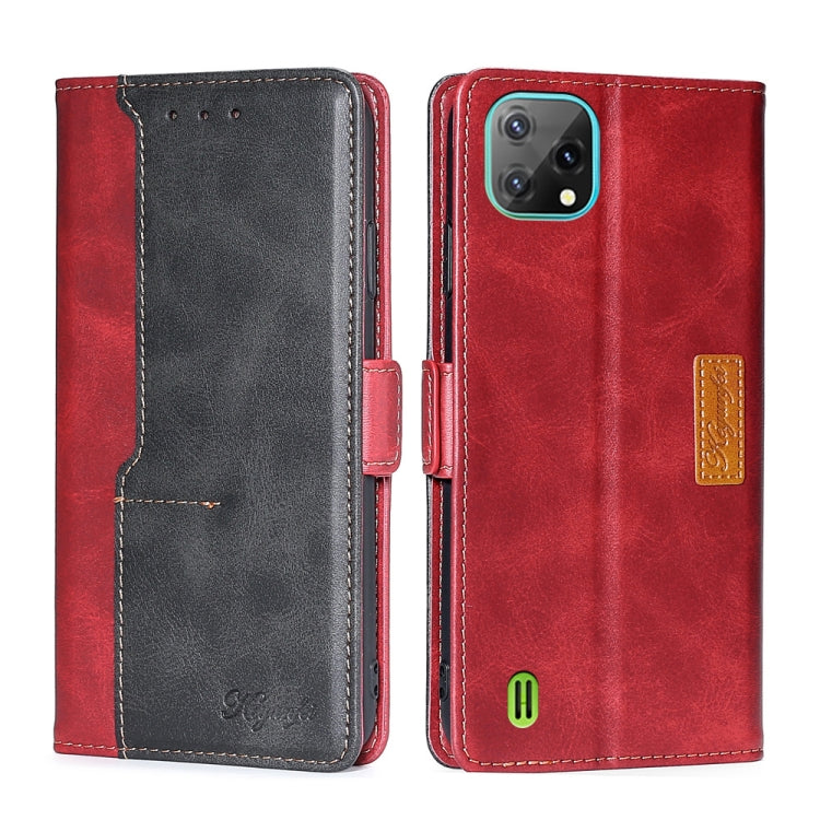For Blackview A55 Contrast Color Side Buckle Leather Phone Case