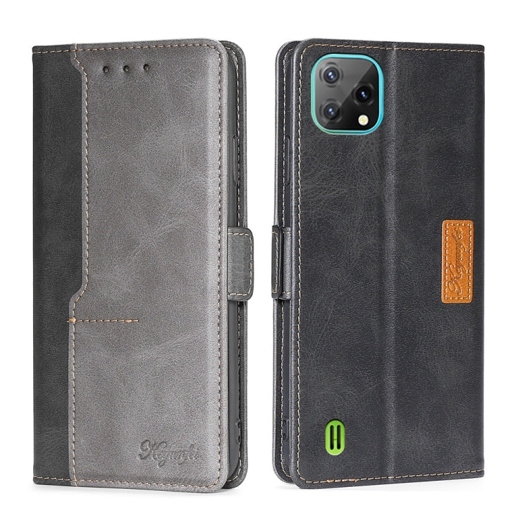For Blackview A55 Contrast Color Side Buckle Leather Phone Case