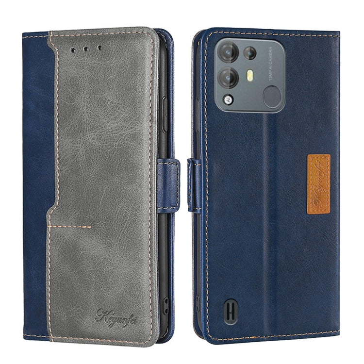 For Blackview A55 Pro Contrast Color Side Buckle Leather Phone Case