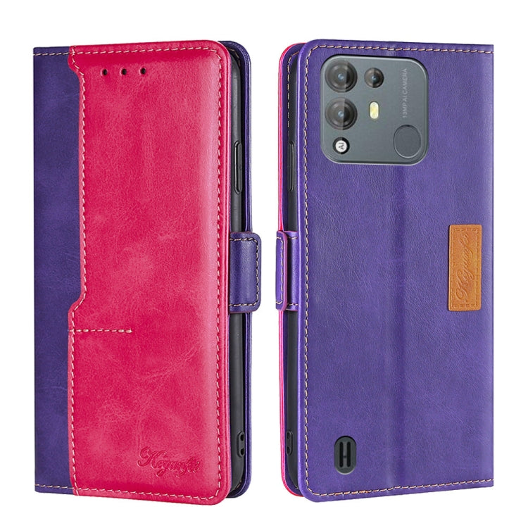 For Blackview A55 Pro Contrast Color Side Buckle Leather Phone Case