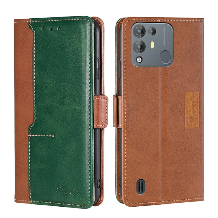 For Blackview A55 Pro Contrast Color Side Buckle Leather Phone Case