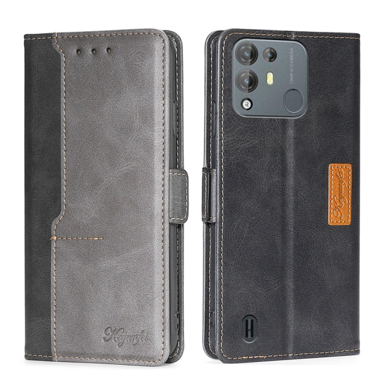 For Blackview A55 Pro Contrast Color Side Buckle Leather Phone Case