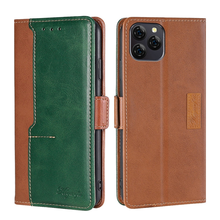 For Blackview A95 Contrast Color Side Buckle Leather Phone Case