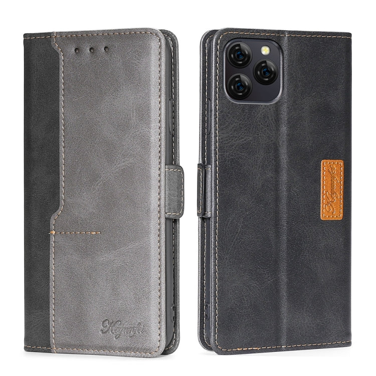 For Blackview A95 Contrast Color Side Buckle Leather Phone Case