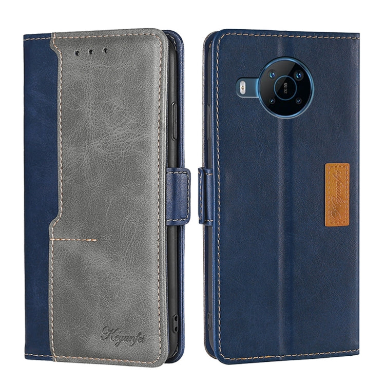 For Nokia X100 Contrast Color Side Buckle Leather Phone Case