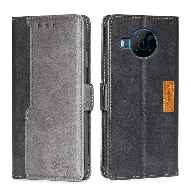 For Nokia X100 Contrast Color Side Buckle Leather Phone Case