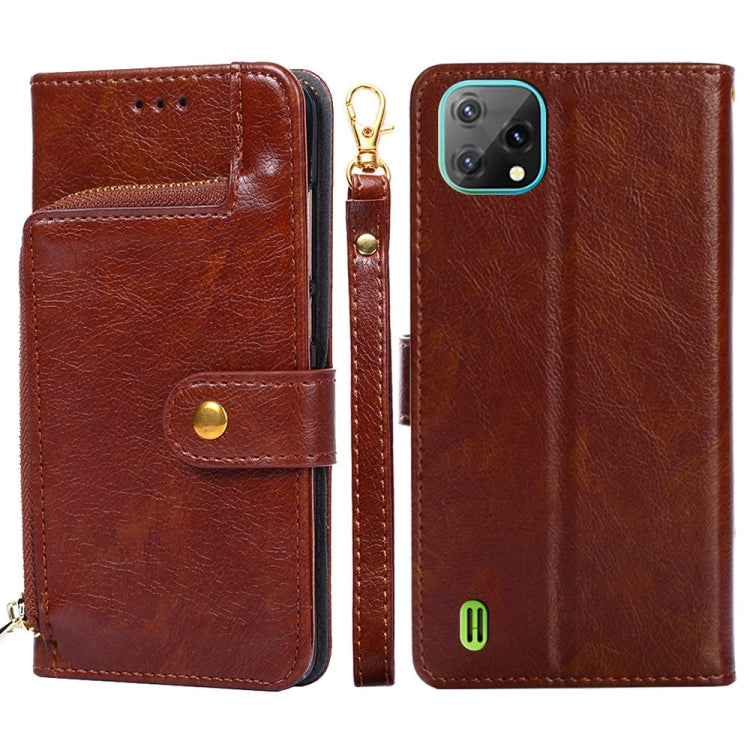 For Blackview A55 Zipper Bag Leather Phone Case