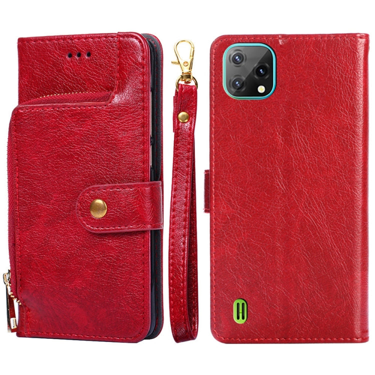 For Blackview A55 Zipper Bag Leather Phone Case