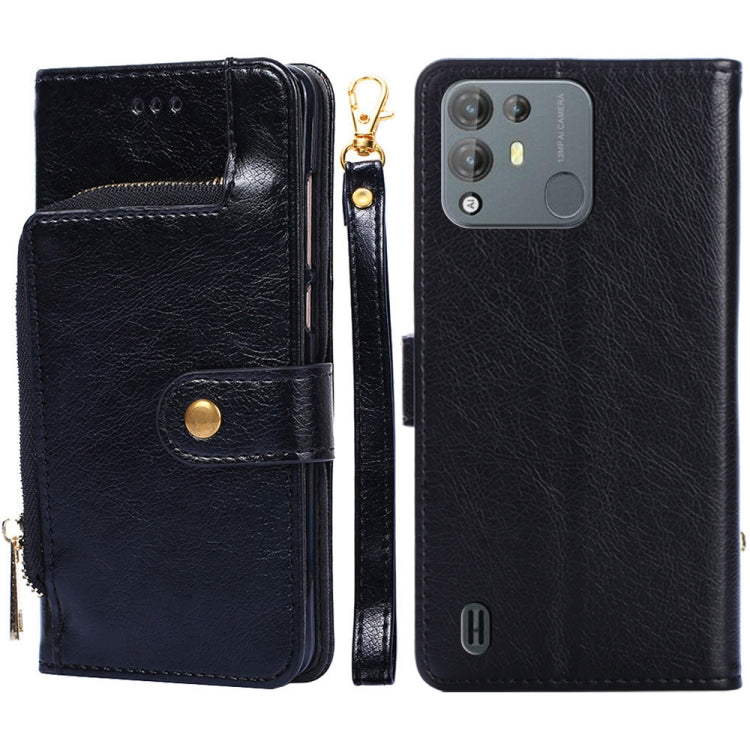 For Blackview A55 Pro Zipper Bag Leather Phone Case