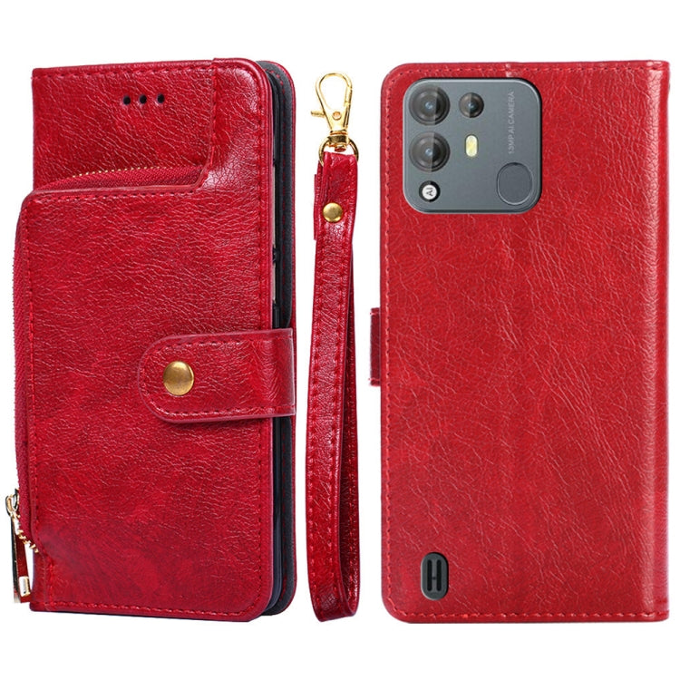 For Blackview A55 Pro Zipper Bag Leather Phone Case