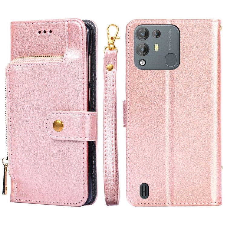 For Blackview A55 Pro Zipper Bag Leather Phone Case