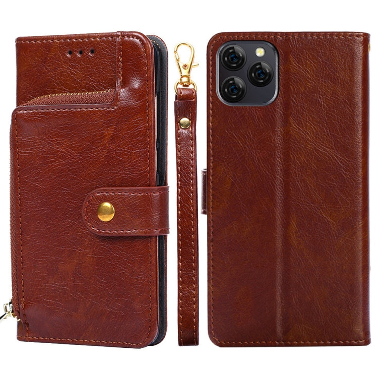 For Blackview A95 Zipper Bag Leather Phone Case