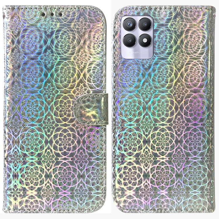 For OPPO Realme 8i Colorful Magnetic Buckle Leather Phone Case