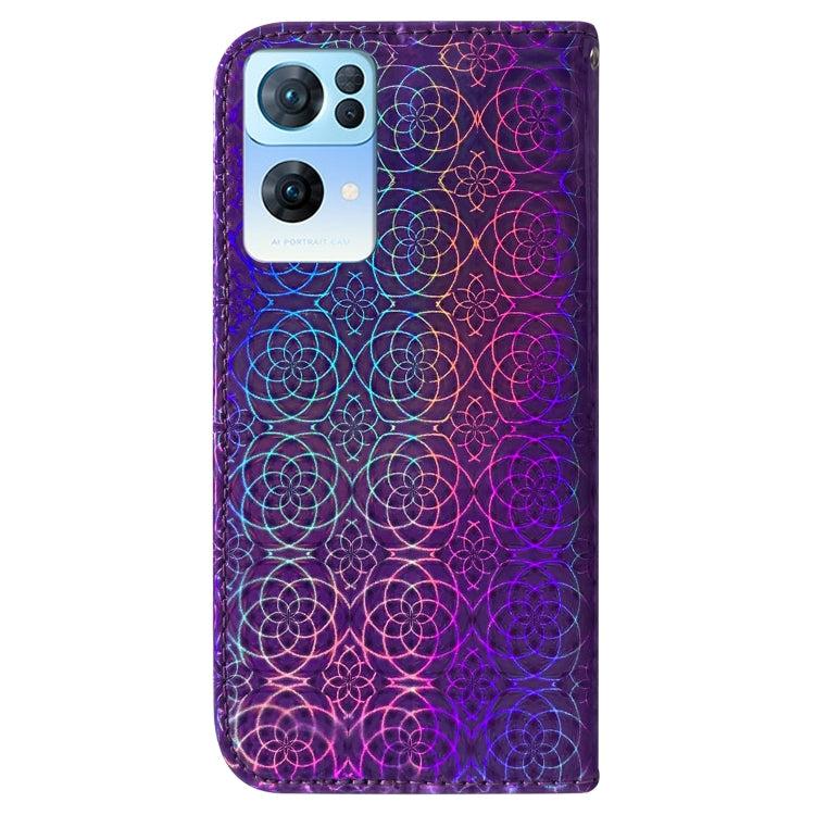 For OPPO Reno7 Pro 5G Colorful Magnetic Buckle Leather Phone Case