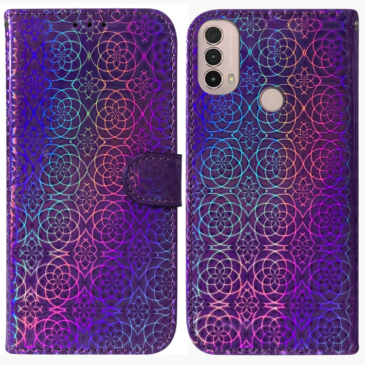 For Motorola Moto E20 / E30 / E40 Colorful Magnetic Buckle Leather Phone Case