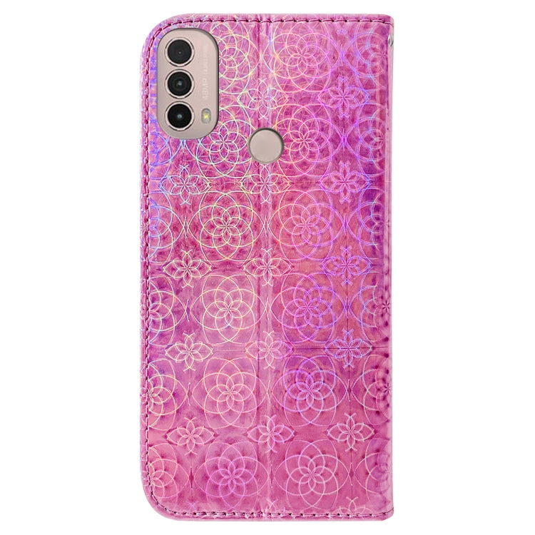 For Motorola Moto E20 / E30 / E40 Colorful Magnetic Buckle Leather Phone Case