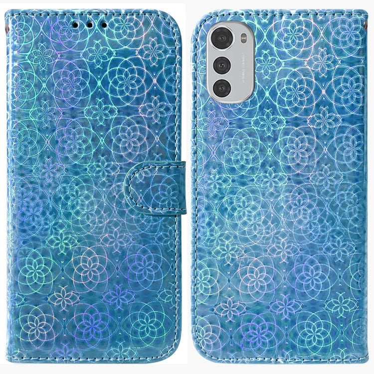 For Motorola Moto E32 Colorful Magnetic Buckle Leather Phone Case
