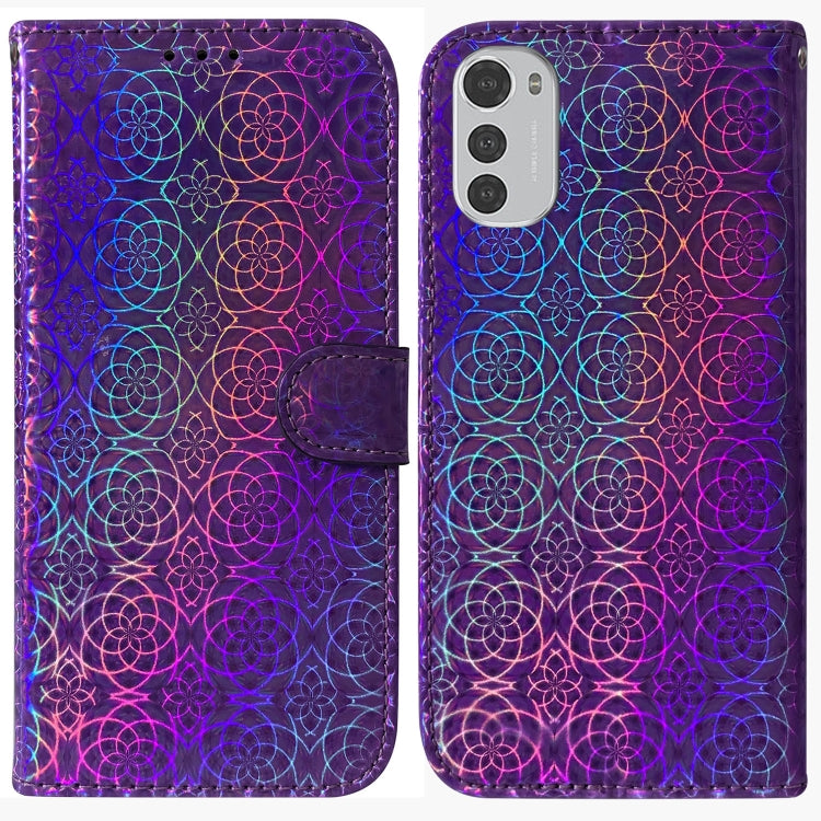 For Motorola Moto E32 Colorful Magnetic Buckle Leather Phone Case