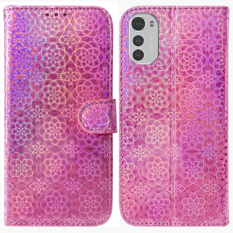 For Motorola Moto E32 Colorful Magnetic Buckle Leather Phone Case