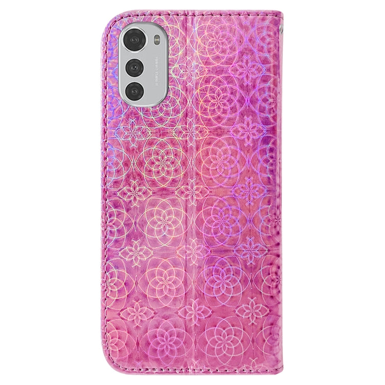 For Motorola Moto E32 Colorful Magnetic Buckle Leather Phone Case